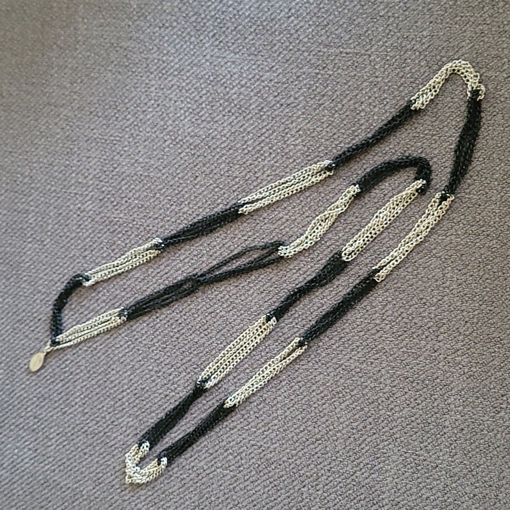 Guess Women Black & Sliver Necklace